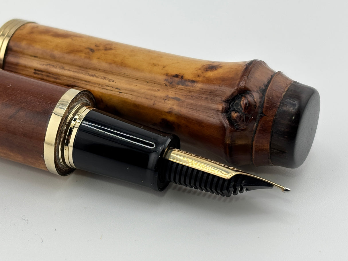 Sailor Susutake Smoked Bamboo Fountain Pen - Naginata Togi Medium/Fine 21Kt Gold Nib - Extremely Rare!