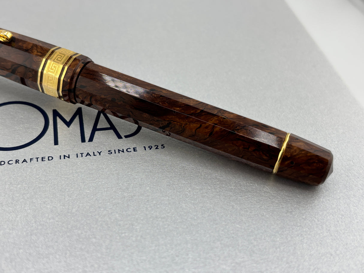 OMAS Original Paragon "Vintage" Burlwood Celluloid Limited Edition Fountain Pen - Fine "EXTRA FLESSIBLE" 14Kt Gold Nib - One of the Most Desirable OMAS Celluloids and Nibs!