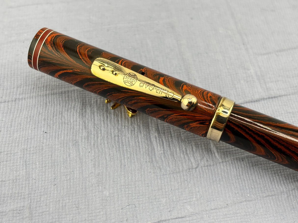 Waterman # 7 Red Ripple Hard Rubber - Red cap Band - Photo speaks !!