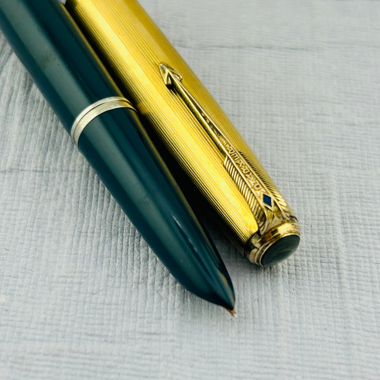 Parker 51 Aerometric Blue Gold Cap Diamond Clip - Fountain Pen