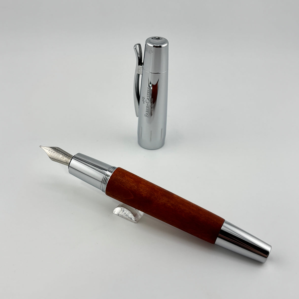 Faber Castell E-Motion Wood with Chrome - Fountain Pen