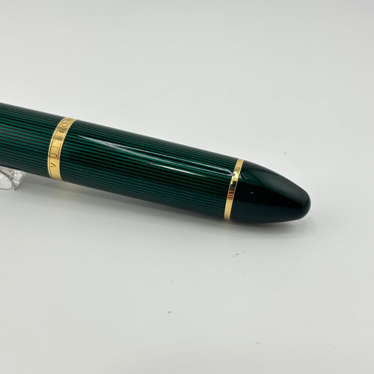 Louis Vuitton Green Striped Lacquered Cargo Fountain Pen - Medium 18kt Gold Nib - RARE!