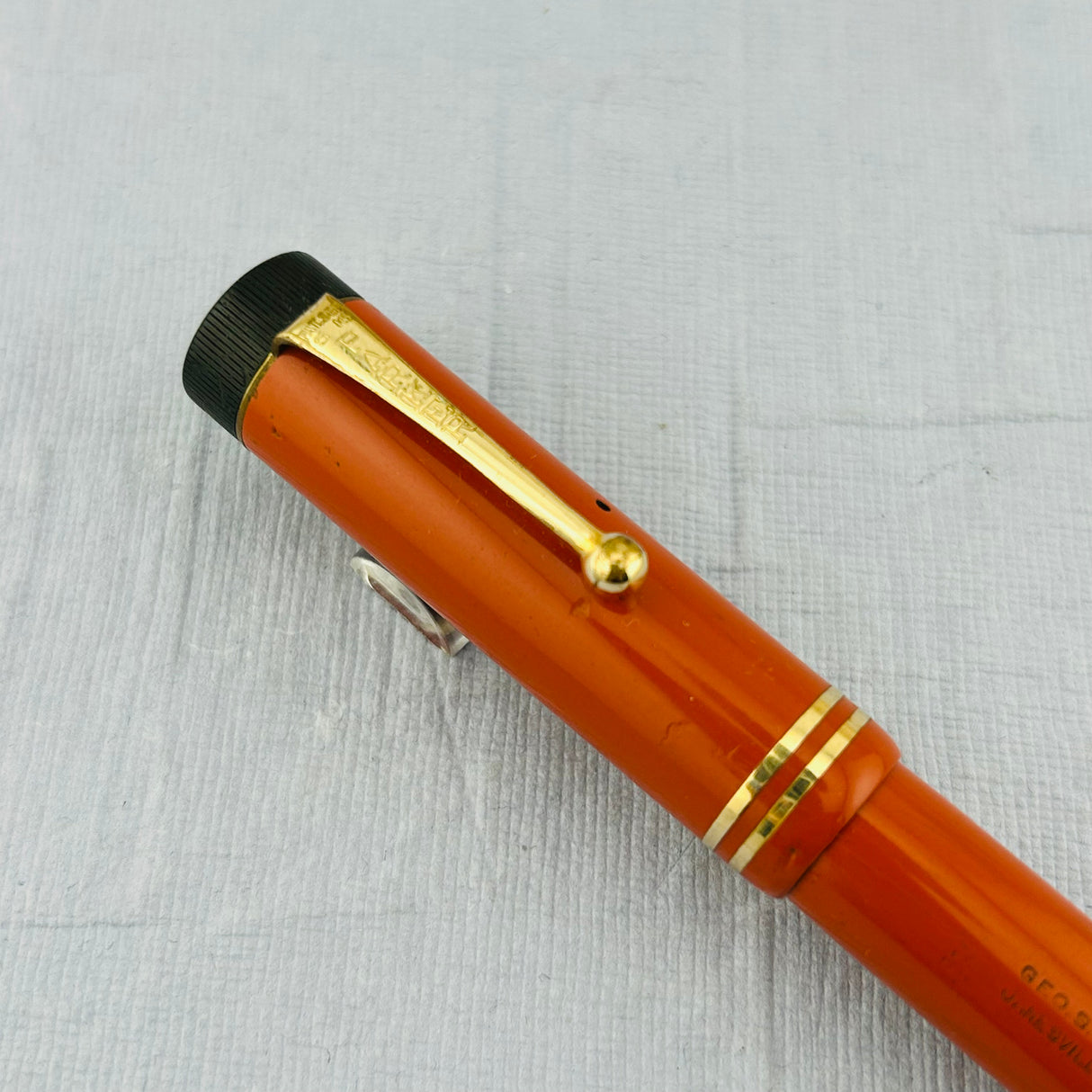 Parker Duofold Senior Big Red Orange Permanite - Fountain Pen