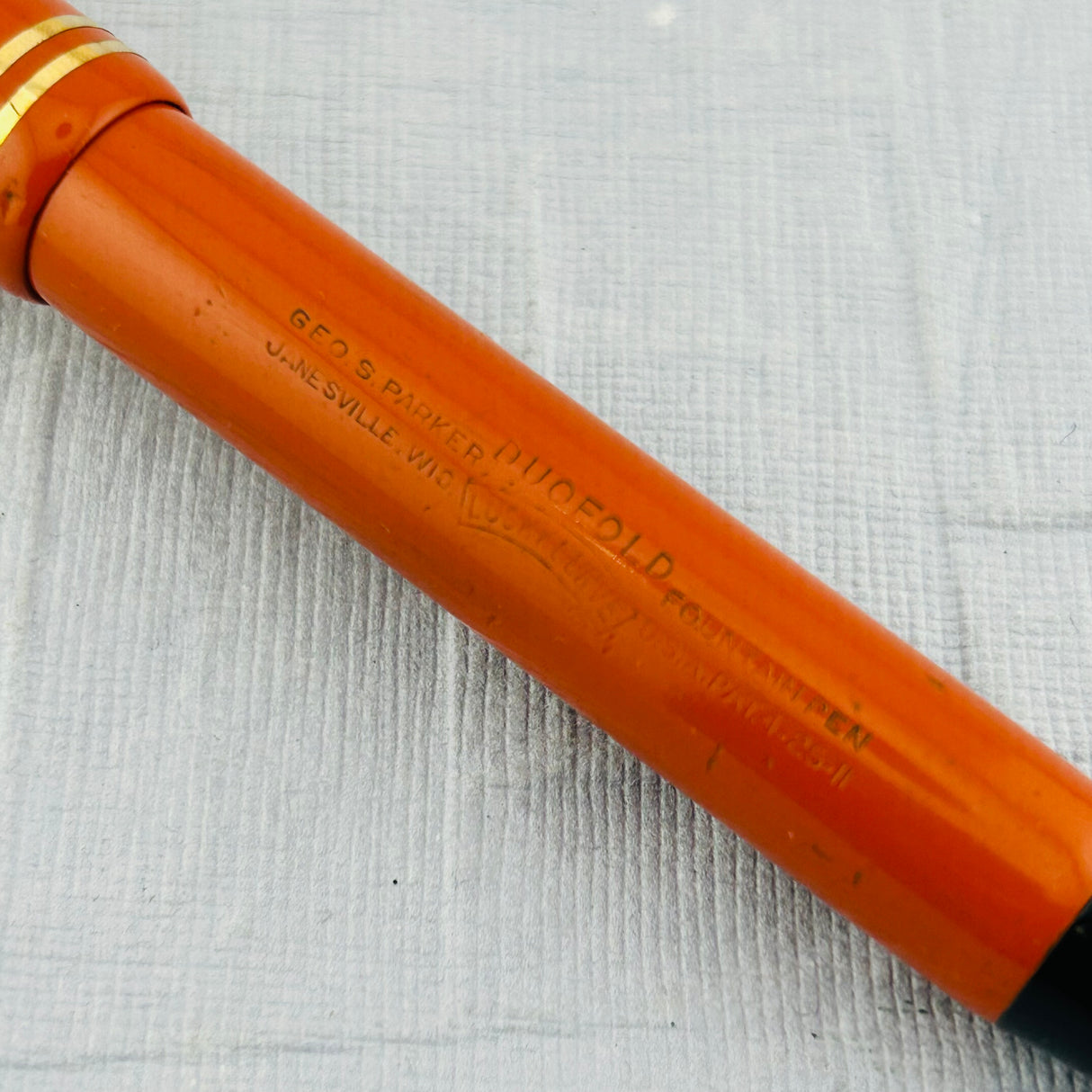 Parker Duofold Senior Big Red Orange Permanite - Fountain Pen