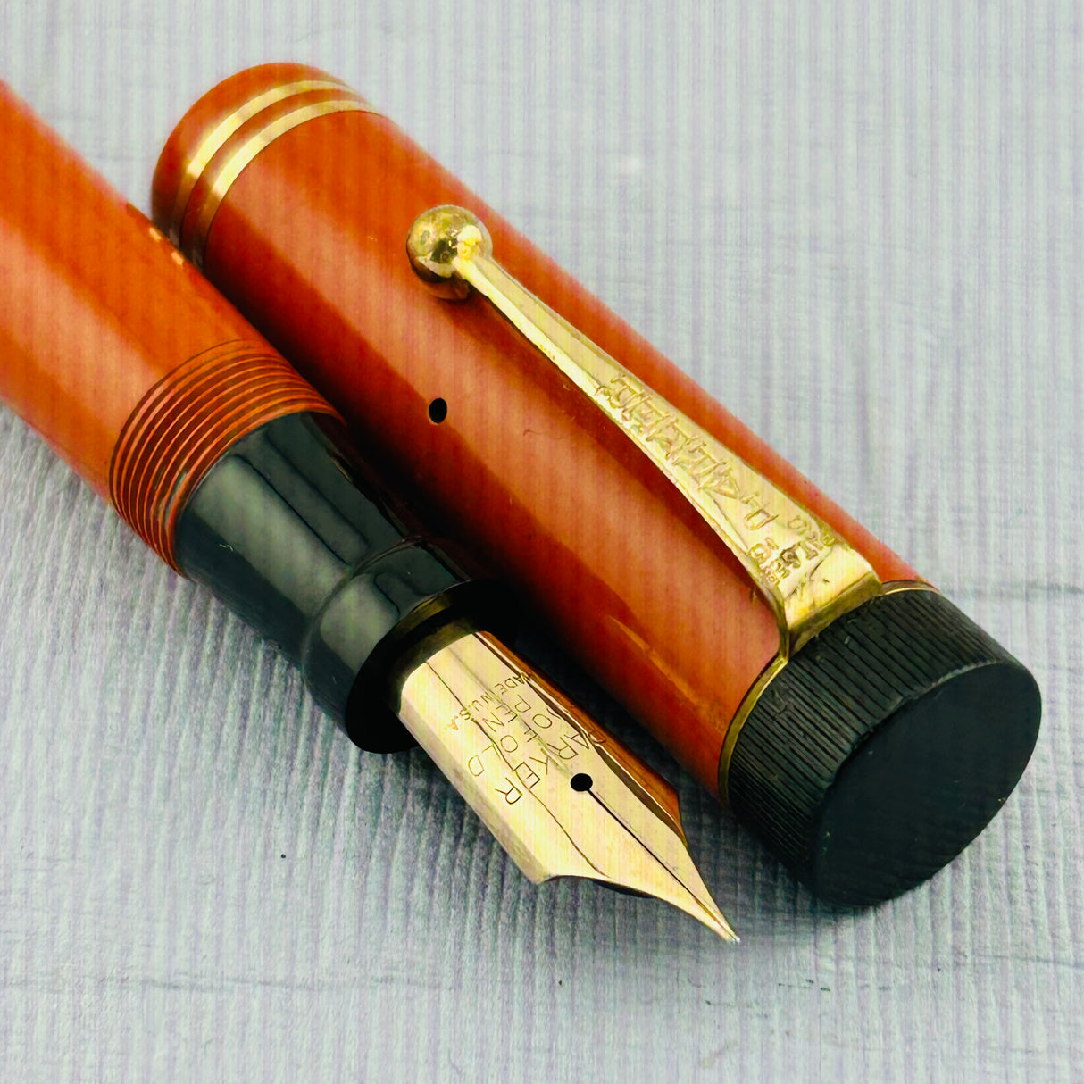 Parker Duofold Senior Big Red Orange Permanite - Fountain Pen