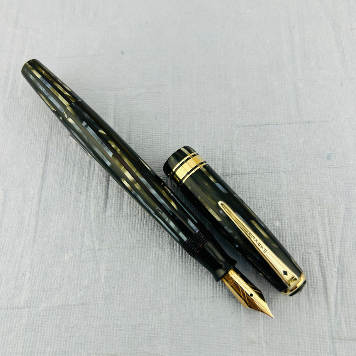 Parker Duofold Senior "Duovac" Stripped Blue and Grey - Fountain Pen