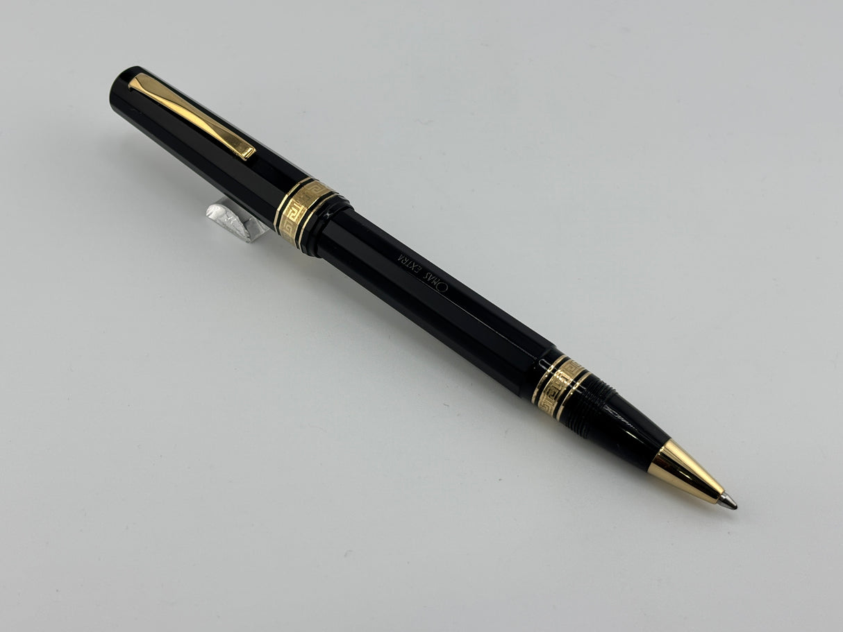 OMAS Black Vegetal Resin Facetted Standard Size Paragon Rollerball