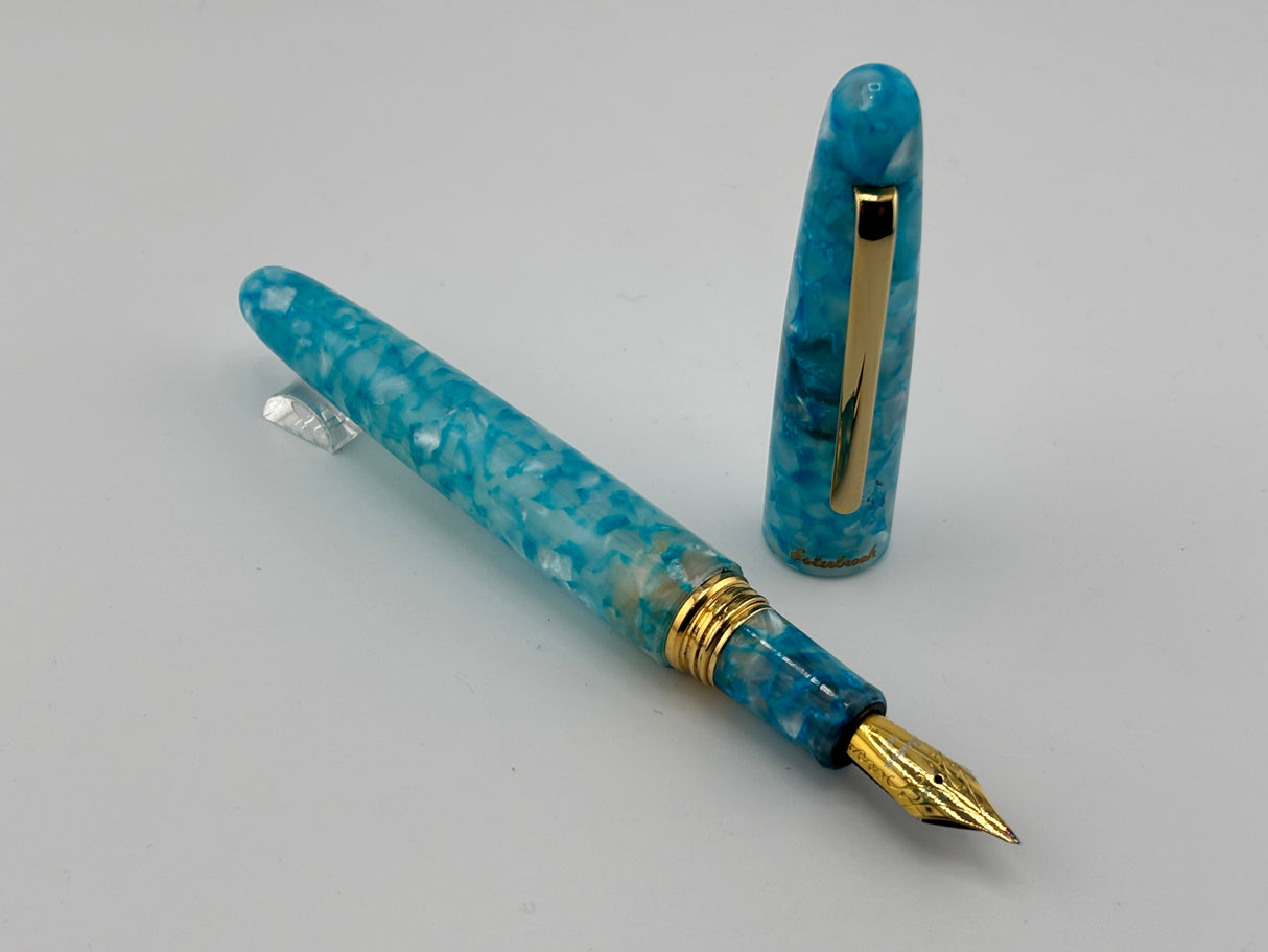 Esterbrook Oversized Estie Sea Glass Fountain Pen - Broad Gold-Plated Nib