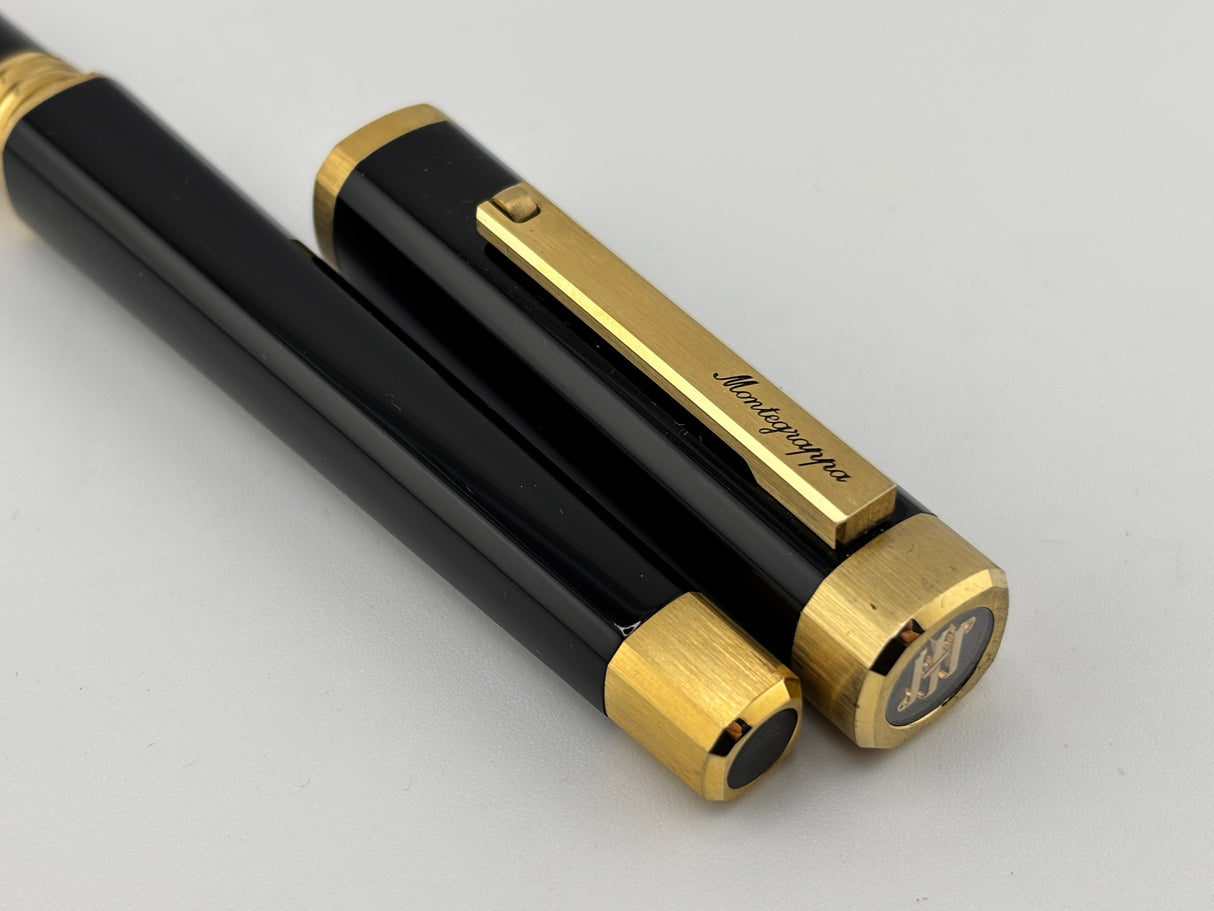 Montegrappa Quattro Zero Elegant Black 4-Sided Rollerball with Rounded Corners