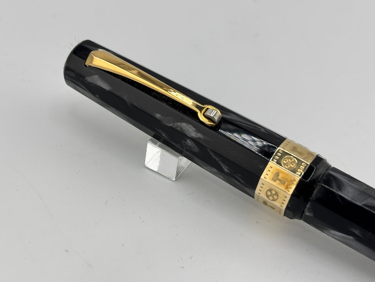 OMAS Cinema Limited Edition Grigio Perla Celluloid Fountain Pen - Medium 18kt Gold Nib