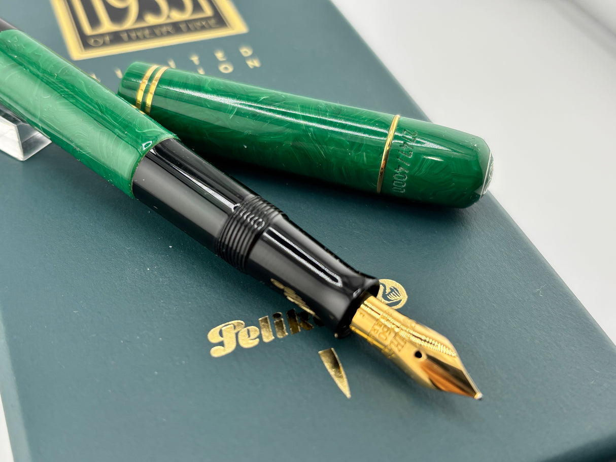 Pelikan "1935 Originals of their Time" Green Jade Celluloid Limited Edition Fountain Pen - Fine 18kt Gold Nib