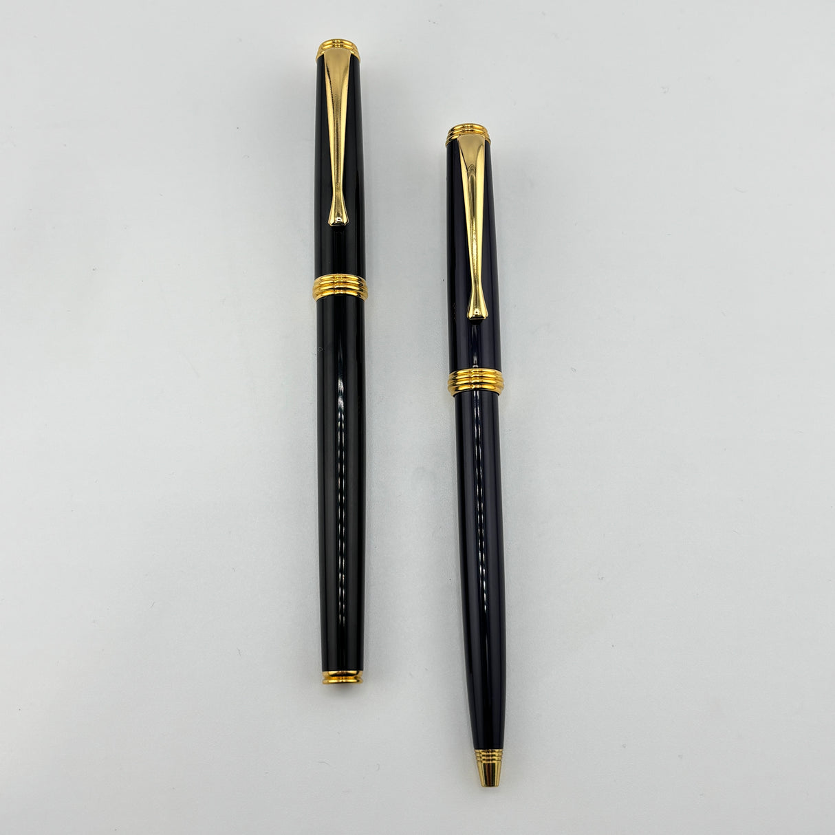 Reden's Paris Black Lacquer - Fountain Pen AND Ball Pen Blue Navy