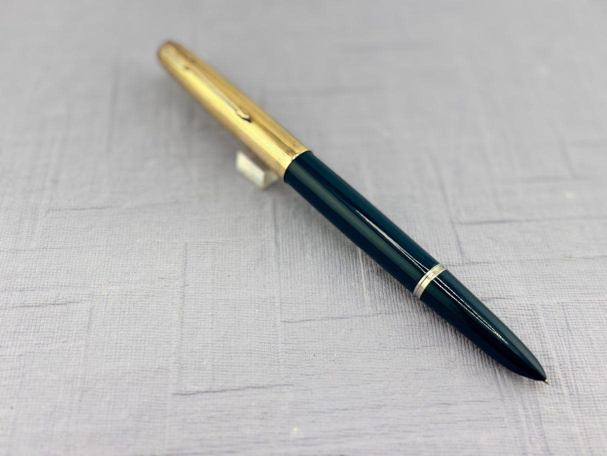 Parker 51 Navy Blue Rolled gold Cap Aerometric