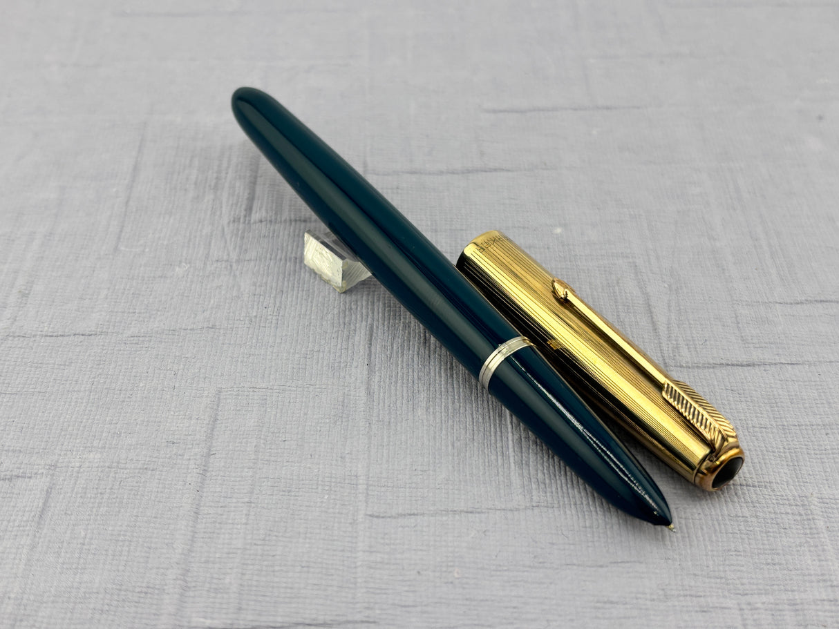 Parker 51 Navy Blue Rolled gold Cap Aerometric