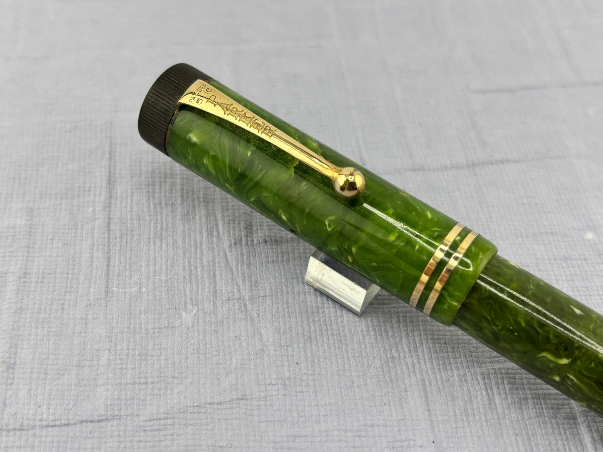 Parker Duofold Senior Flat top Green Jade Fountain Pen