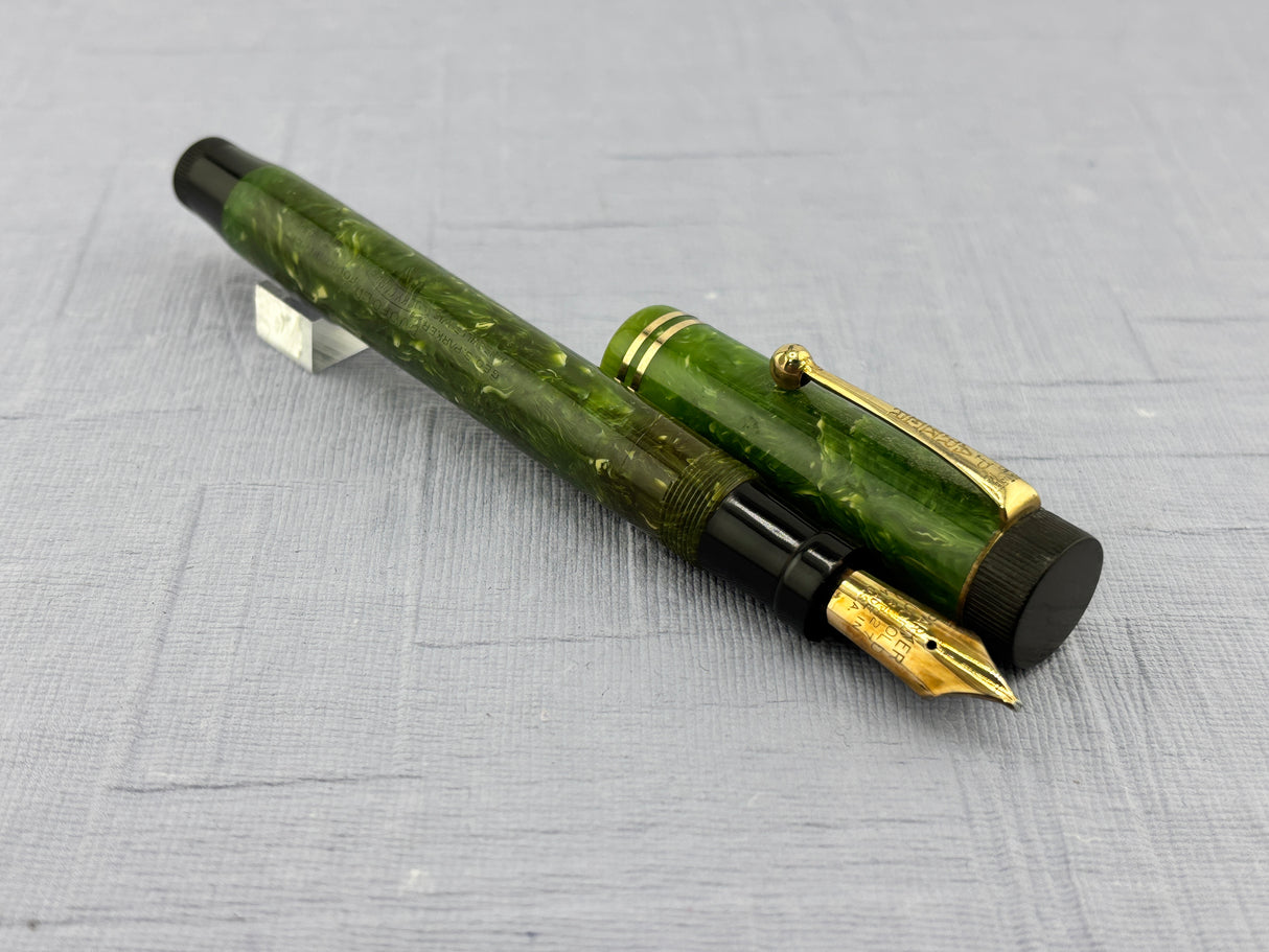 Parker Duofold Senior Flat top Green Jade Fountain Pen