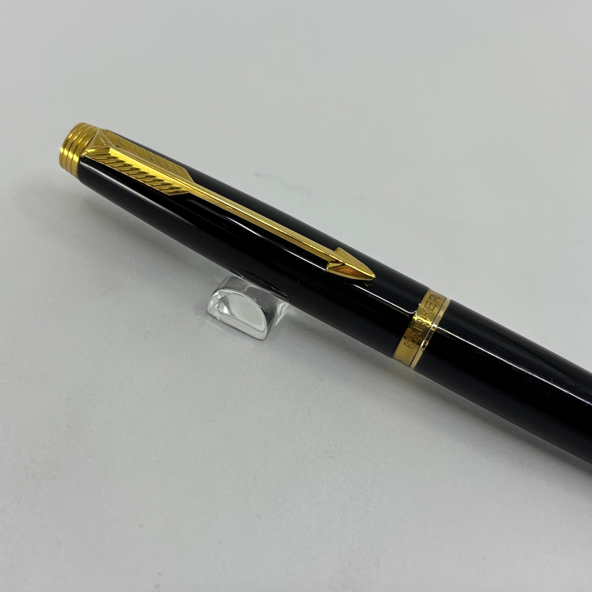 Parker 75 black lacquer gold trim Broad Nib - Original converter