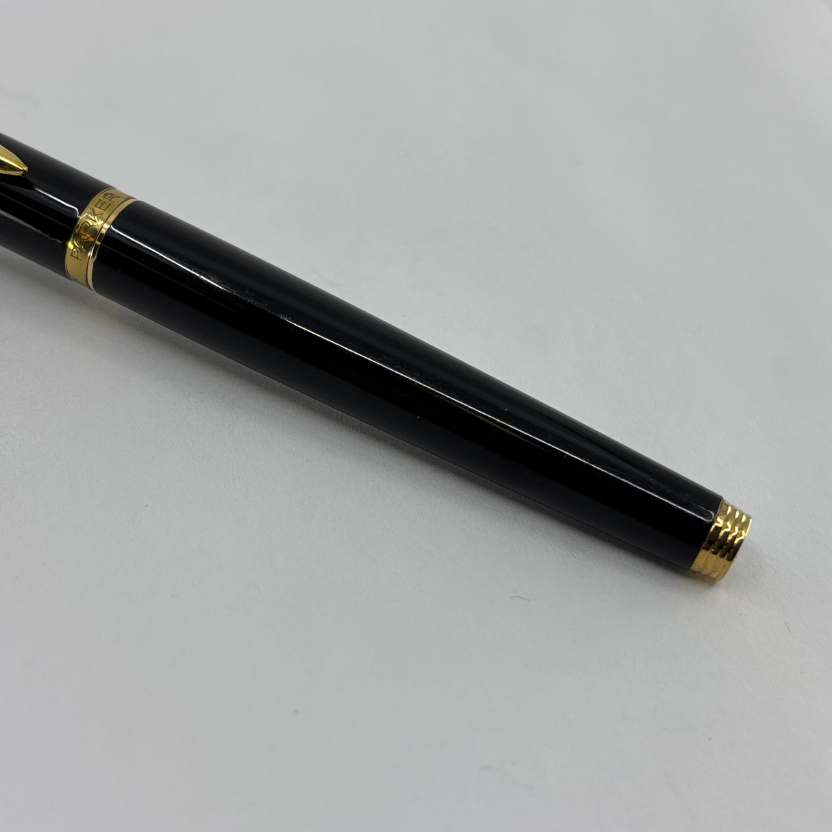 Parker 75 black lacquer gold trim Broad Nib - Original converter