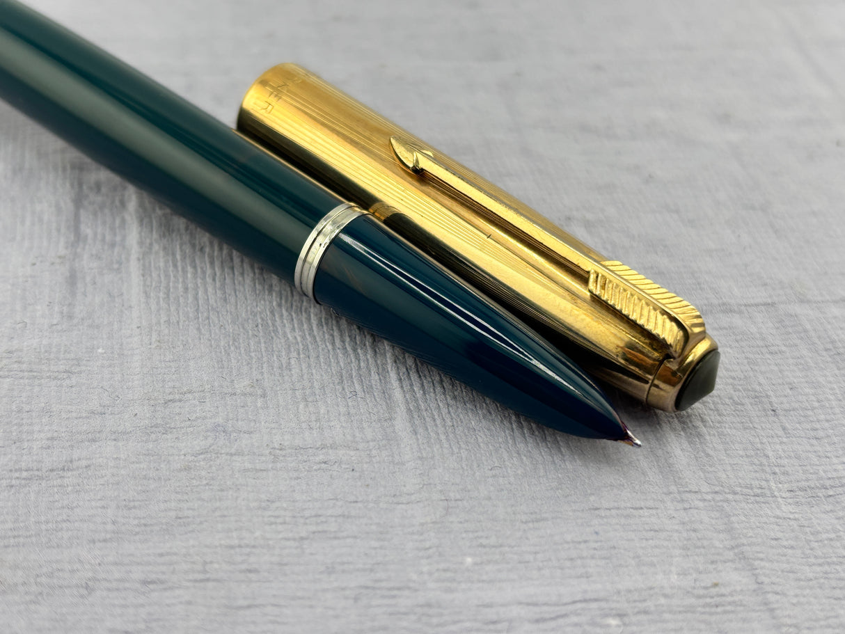 Parker 51 Navy Blue Gold filled Cap Aerometric - Fountain Pen