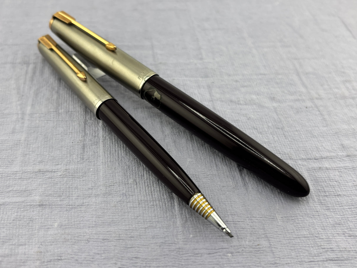 Parker 51 Set Dark Blue Cap Aerometric - Fountain Pen and pencil