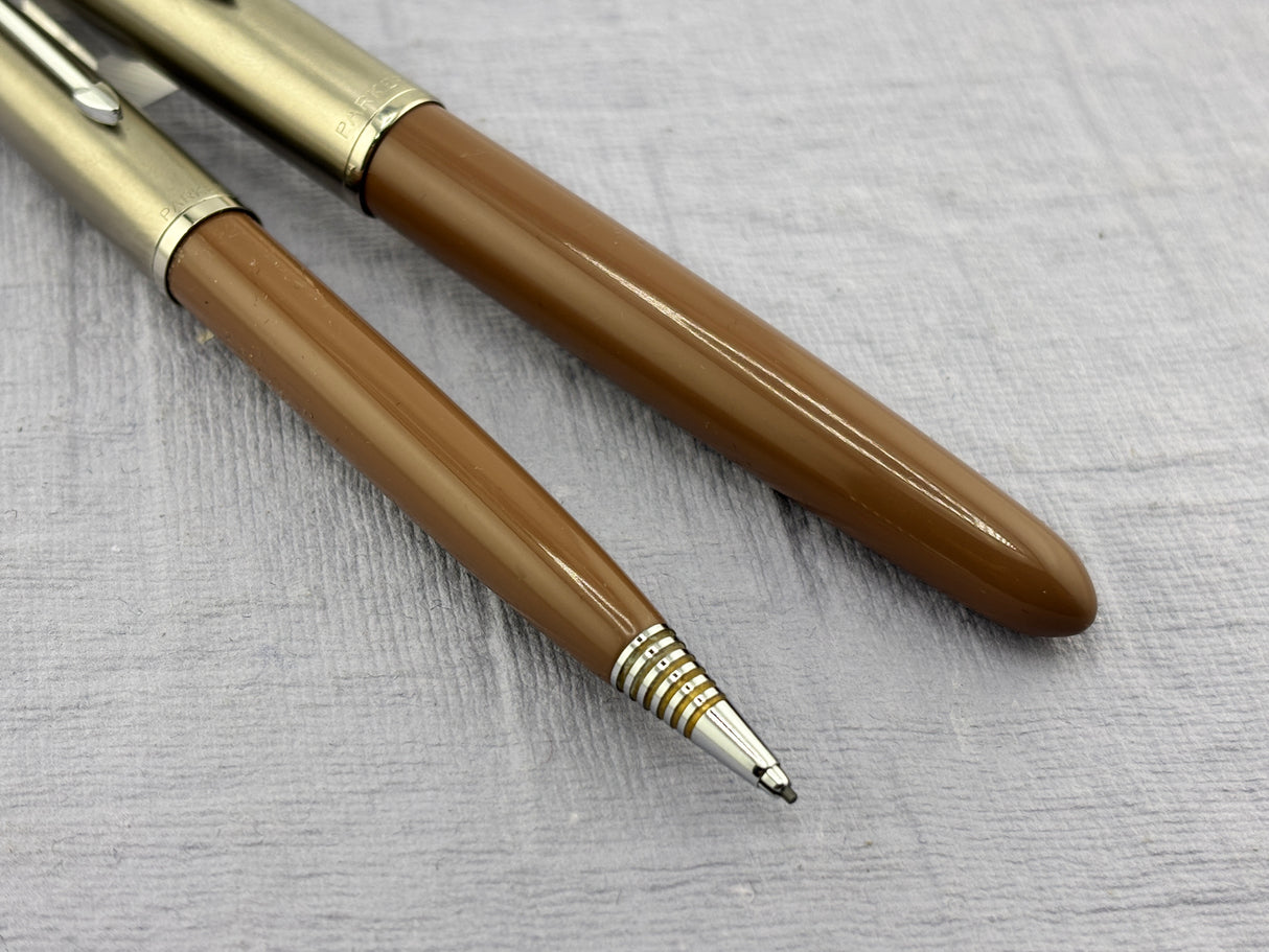 Parker 51 Set Cocoa Cap Aerometric - Fountain Pen and pencil