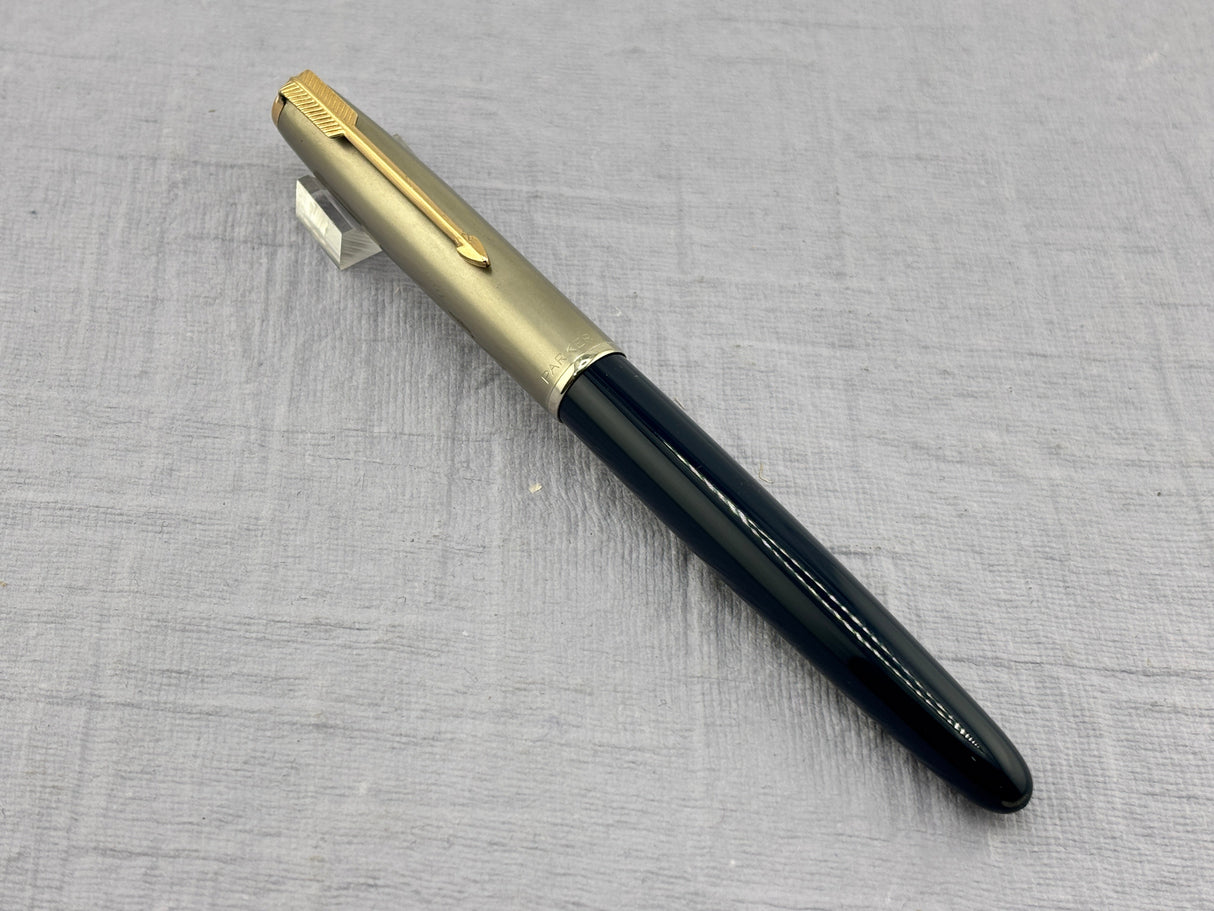 Parker 51 Navy Blue Chrome Cap Aerometric - Fountain Pen