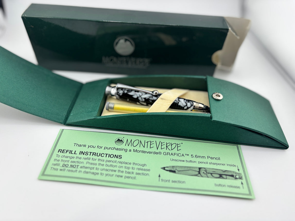Monteverde Grafica Black and white Cracked Ice - Architect graphite lead Pencil