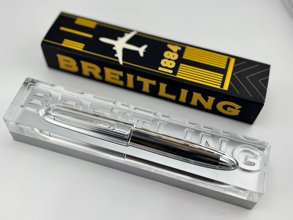 Breitling Pen Horn Bronze barrel chrome cap - Ball Pen