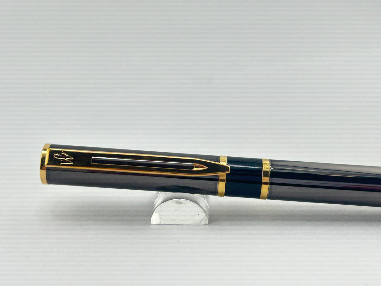 Waterman Laureat II Black Gun Chrome / Gold Trim - Roller Ball