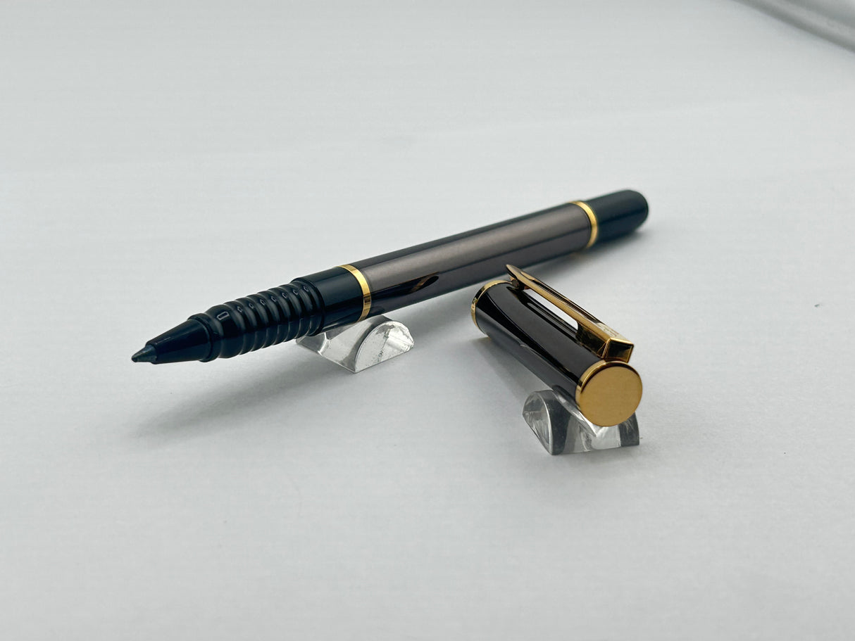 Waterman Laureat II Black Gun Chrome / Gold Trim - Roller Ball