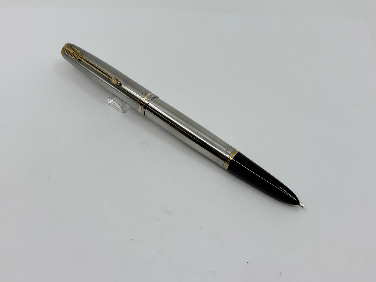 Parker 51 Stainless Steel - Aerometric filling system - RARE RARE triple BBB STUB !!!