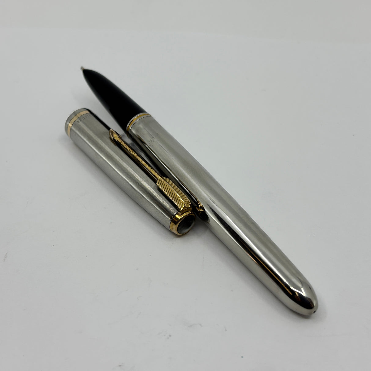 Parker 51 Stainless Steel - Aerometric filling system - RARE RARE triple BBB STUB !!!