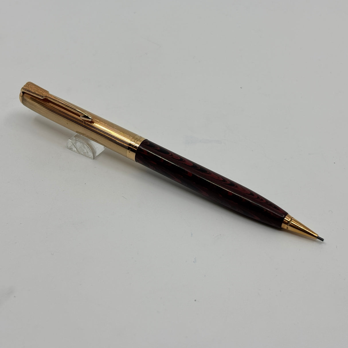 Parker 51 Pencil Diamond Clip Burgundy Ebonite ripple Custom by Howard Levy Bexley in 1990
