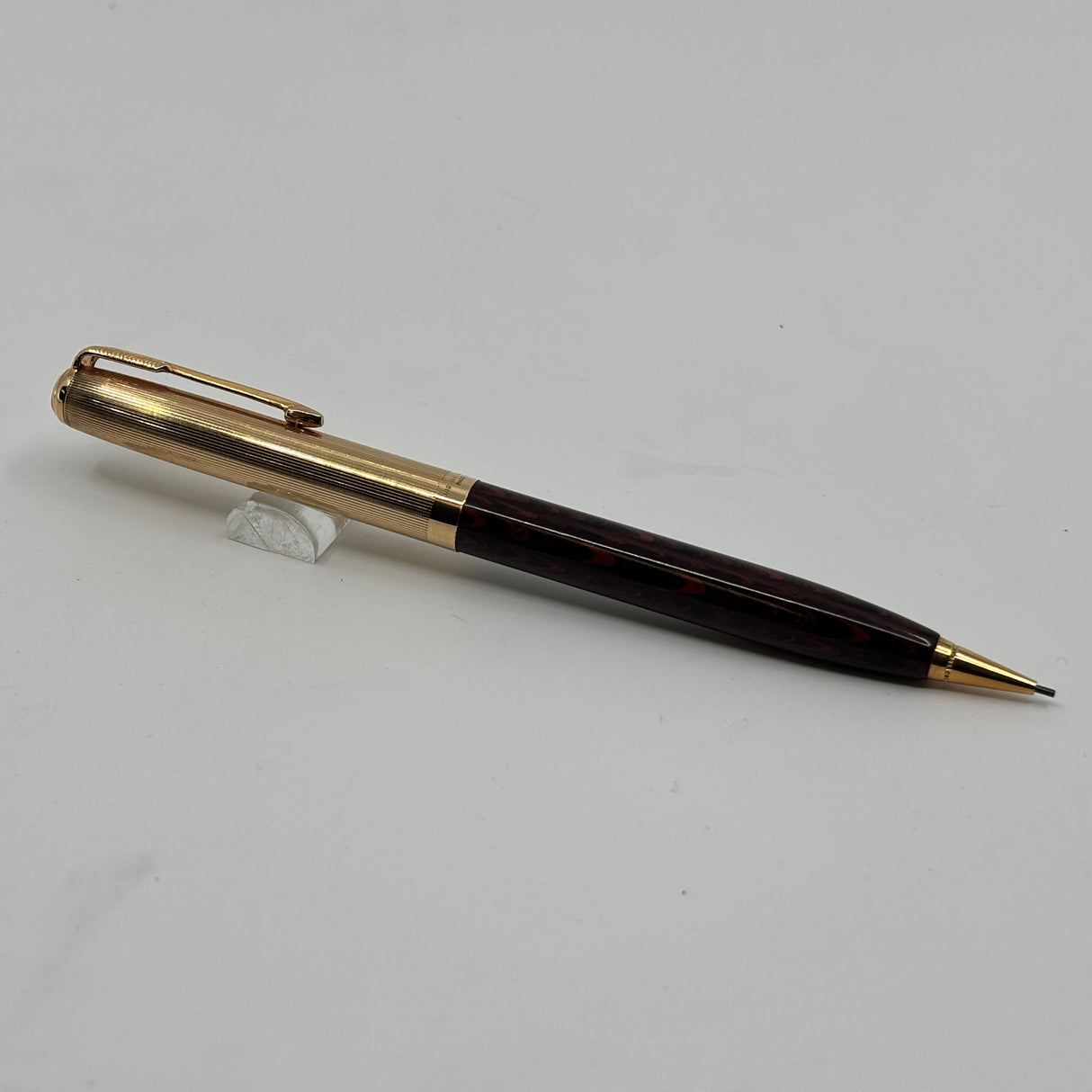 Parker 51 Pencil Diamond Clip Burgundy Ebonite ripple Custom by Howard Levy Bexley in 1990
