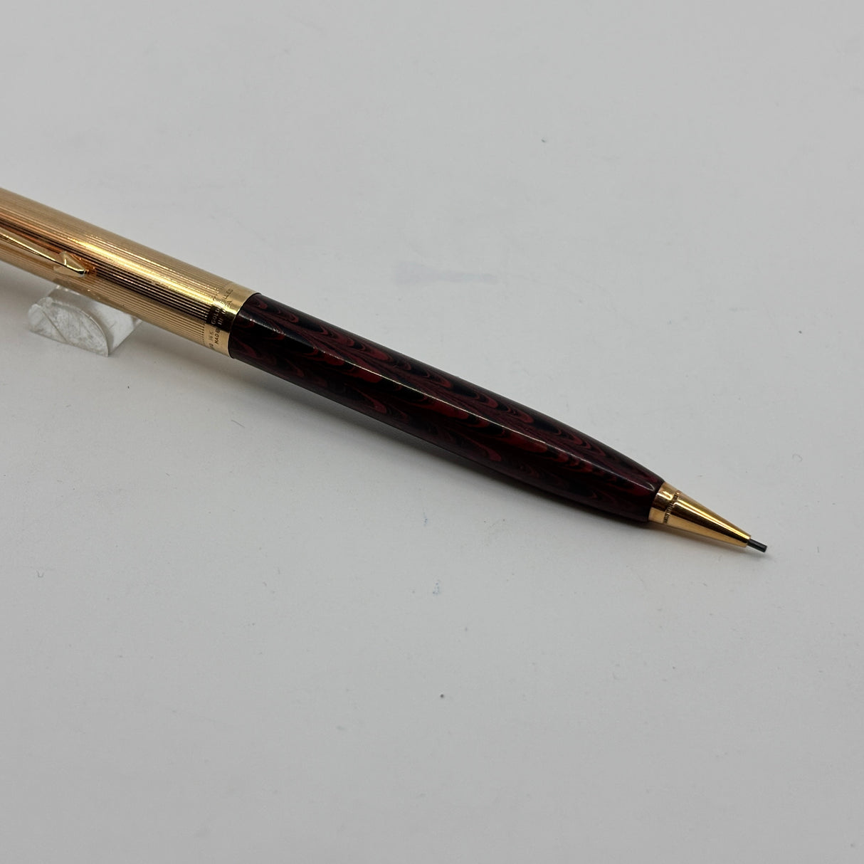 Parker 51 Pencil Diamond Clip Burgundy Ebonite ripple Custom by Howard Levy Bexley in 1990