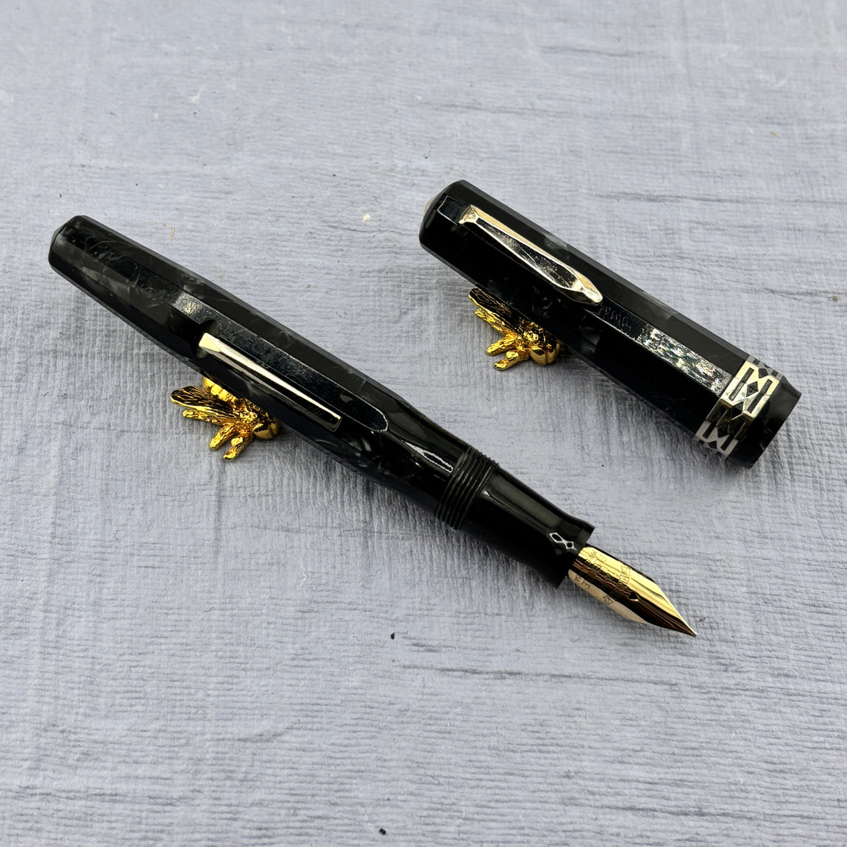 Wahl Eversharp Doric - Grey Burma Short Size - FLEX NIB 14K - Fountain Pen
