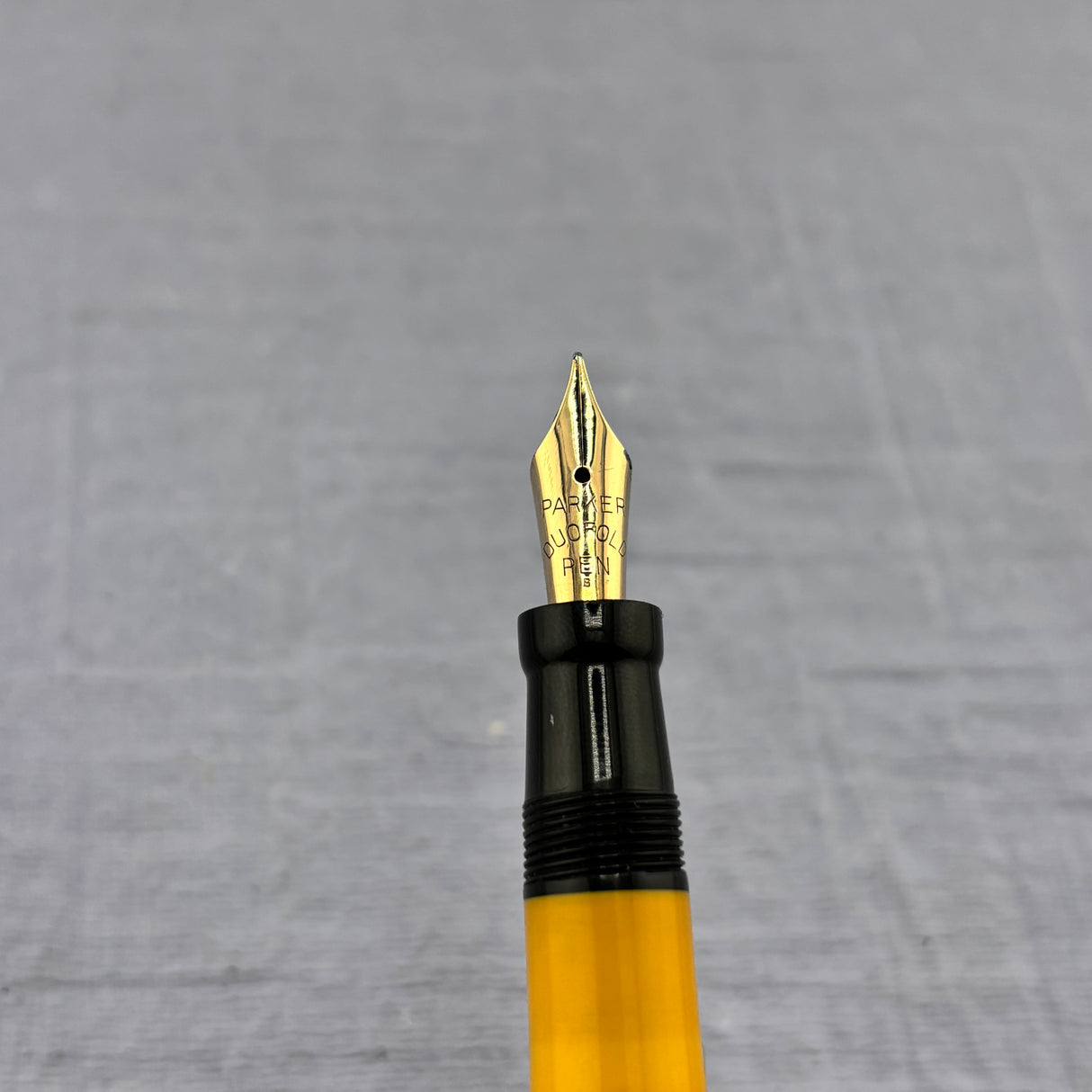 Parker Duofold Yellow Mandarin Desk Set Superb Art Deco Base - Fountain Pen