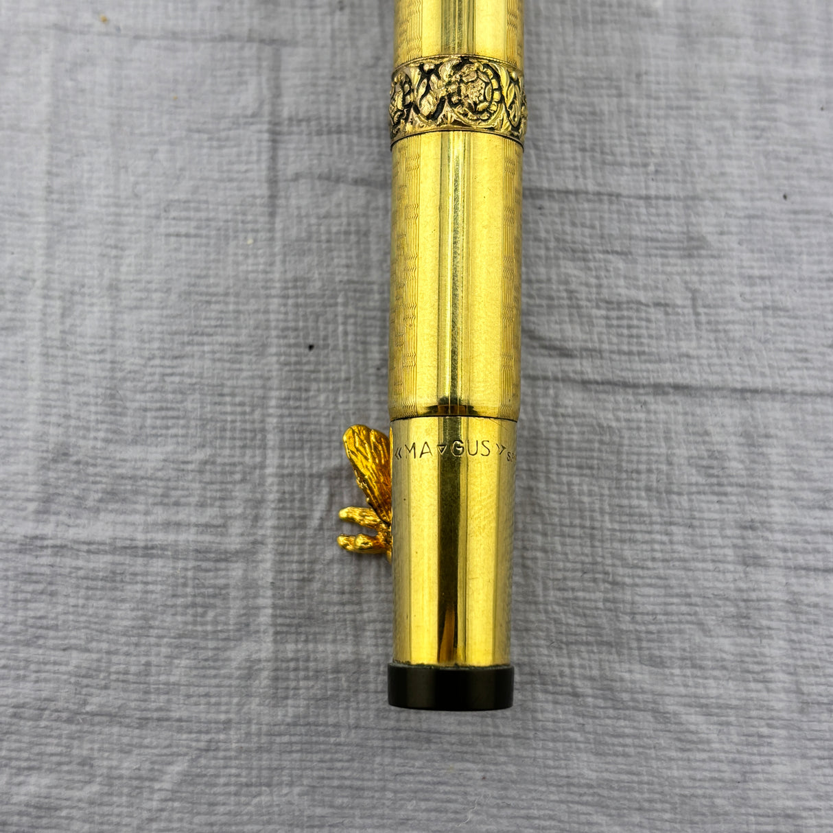 Magus Safety Fountain Pen 18 Carat Rolled Gold with Original Box