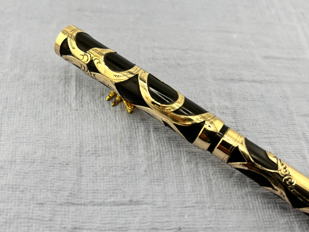 Parker Lucky Curve #16 Gold Filled Filigree Overlay Eyedropper - Fountain Pen