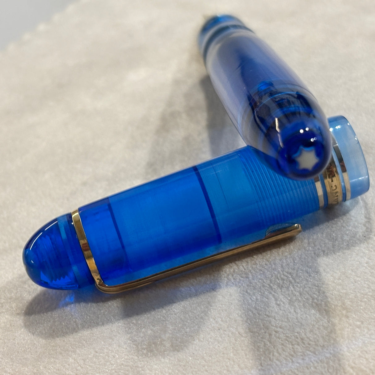 Montblanc 149 Meisterstuck Style Customized by Brad Torelli as a Blue Demonstrator - Vacuum filler - A true piece of art !!