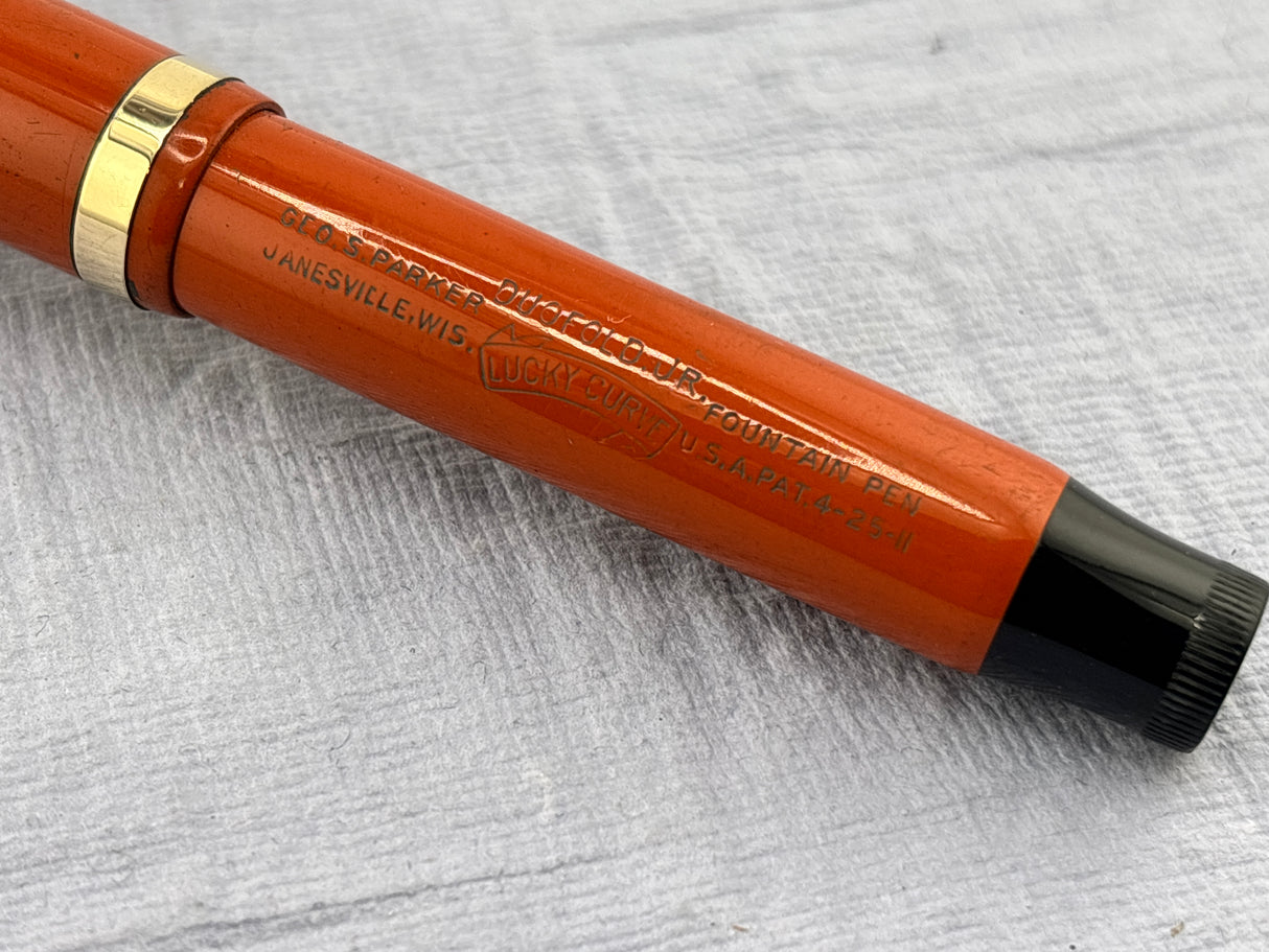 Parker Duofold Junior Red Hard Rubber - Fountain Pen