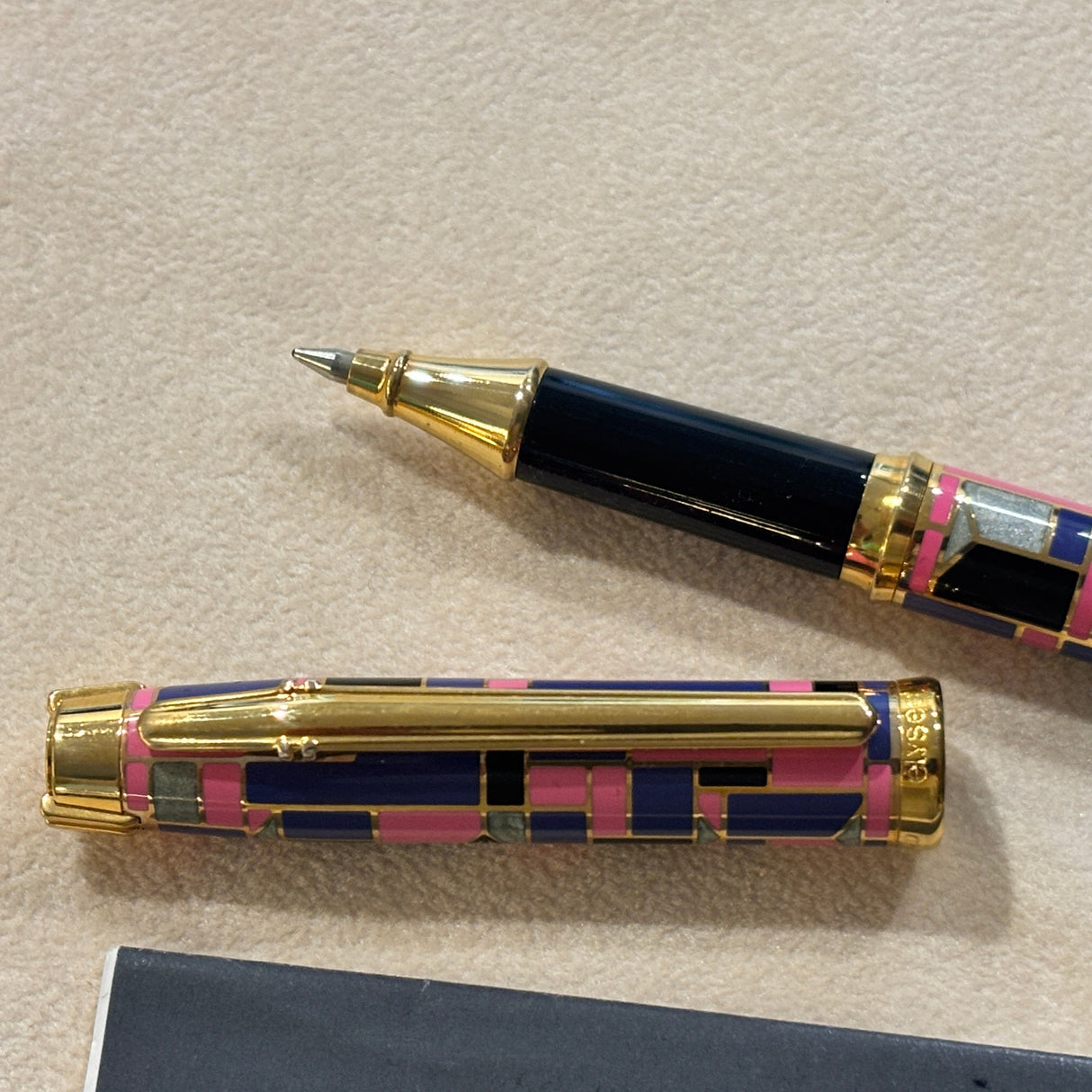 Elysee Rollerball Chinese Lacquer Cloisonne Parthenon Vernissage Edition Circa 1990