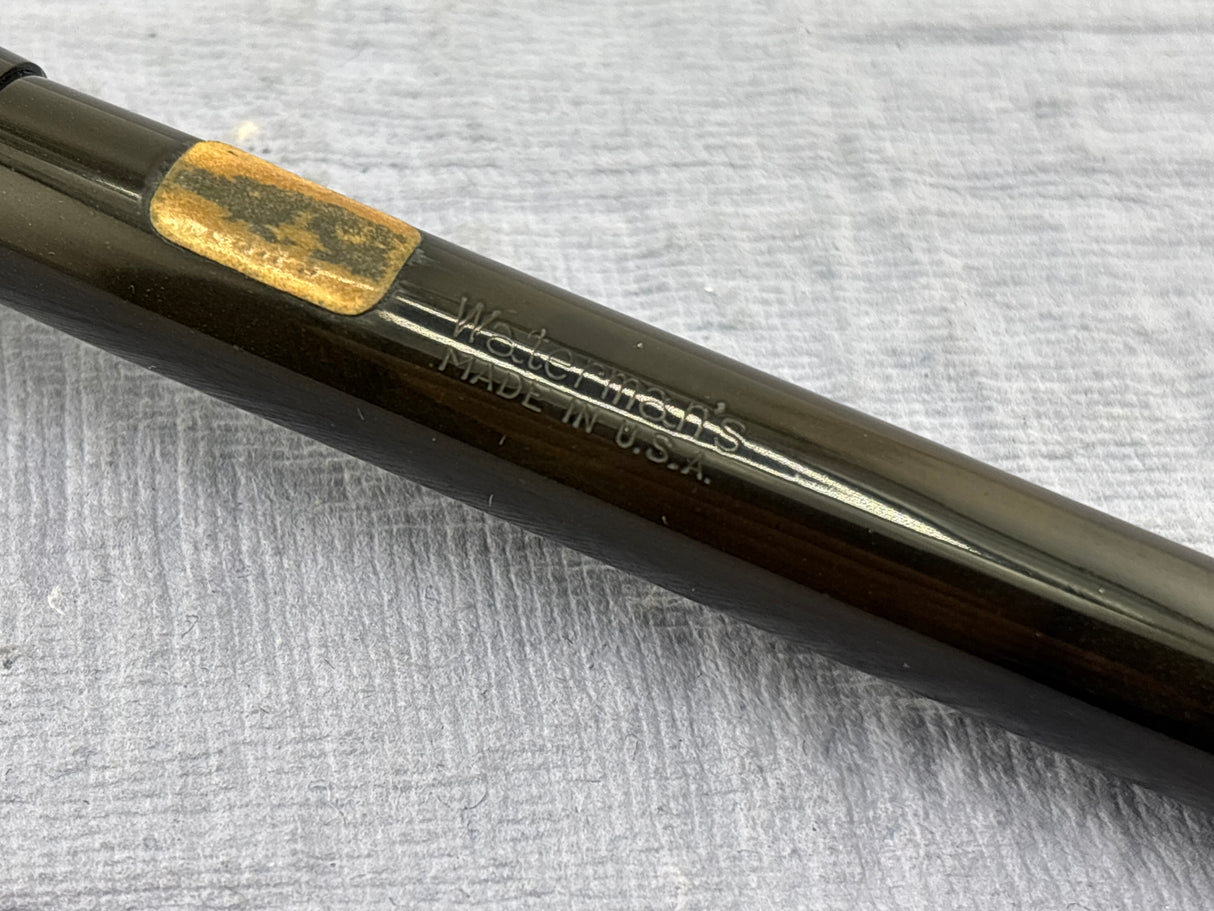 Waterman's USA LATE MODEL Safety Black with clip still have sticker on it "Music Nib" - Fountain Pen