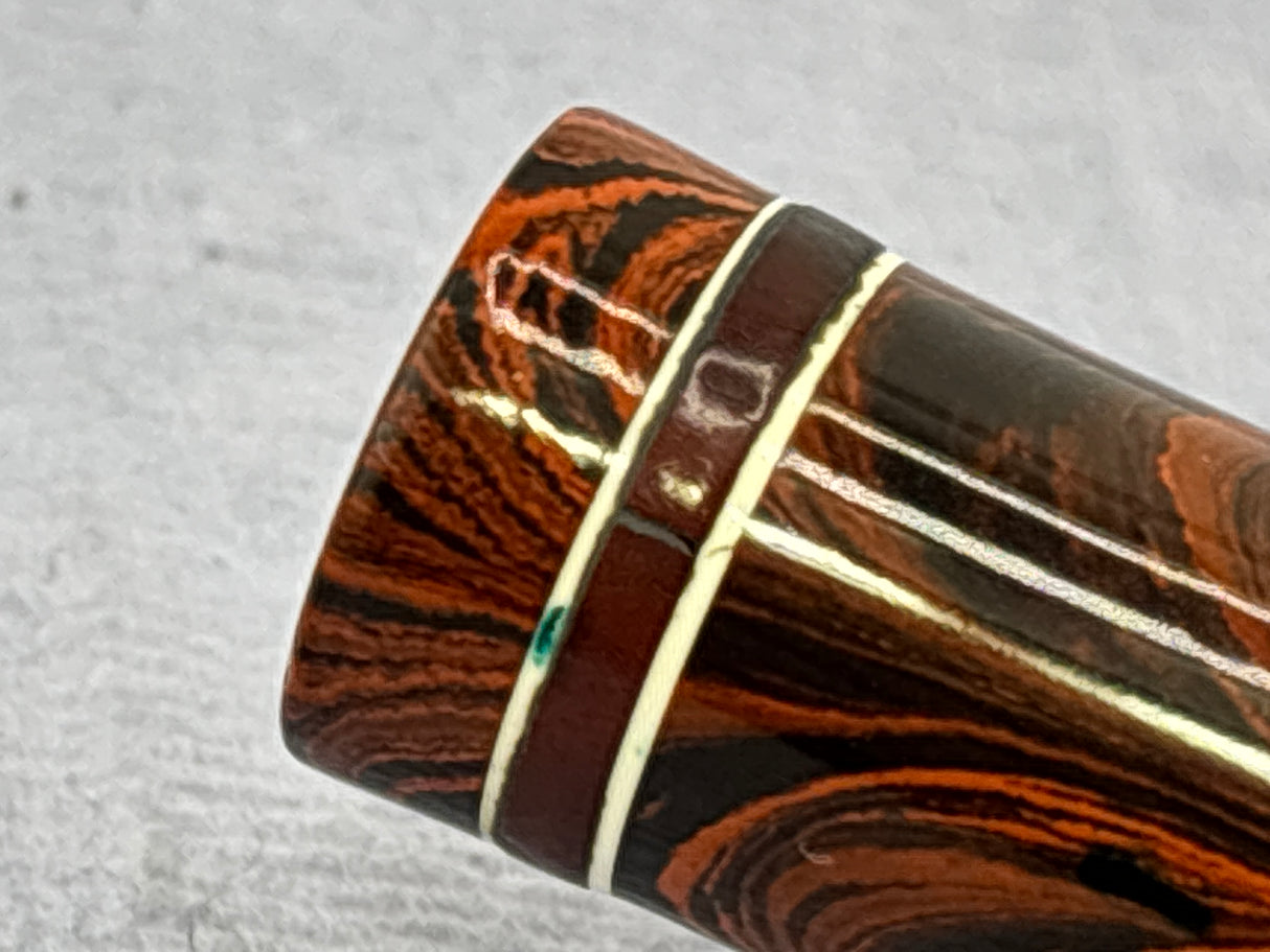 Waterman #5 Red/Black Ripple with Red Band + Correct "red" Nib - Fountain Pen