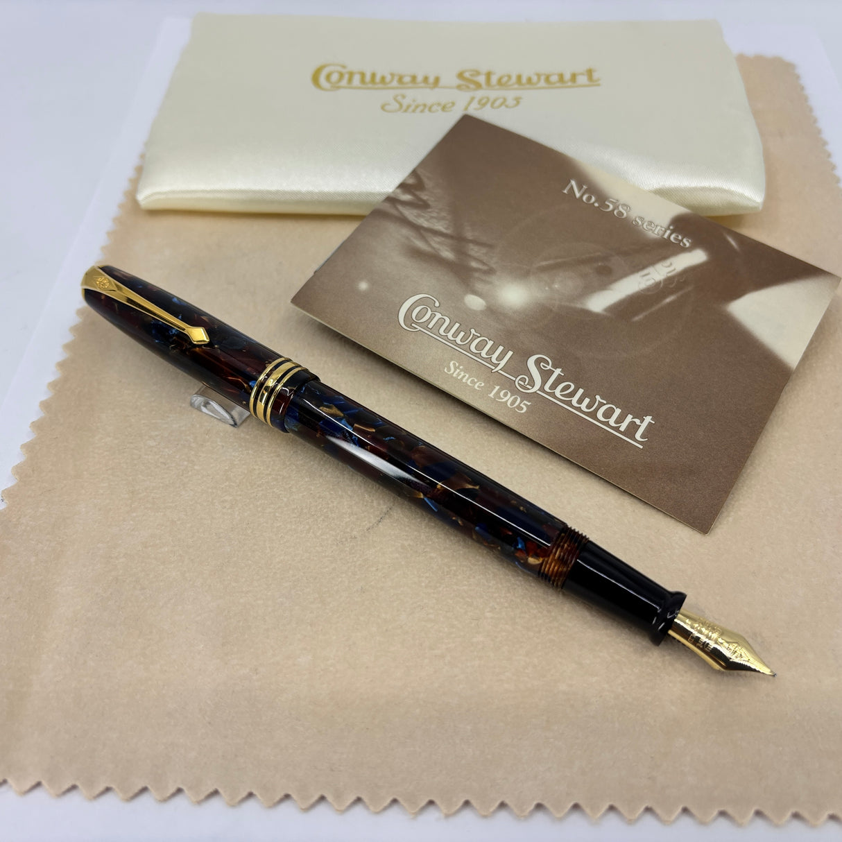 Conway Stewart 58 Blue Aspen Celluloid - Fountain Pen - Made in England circa 2012