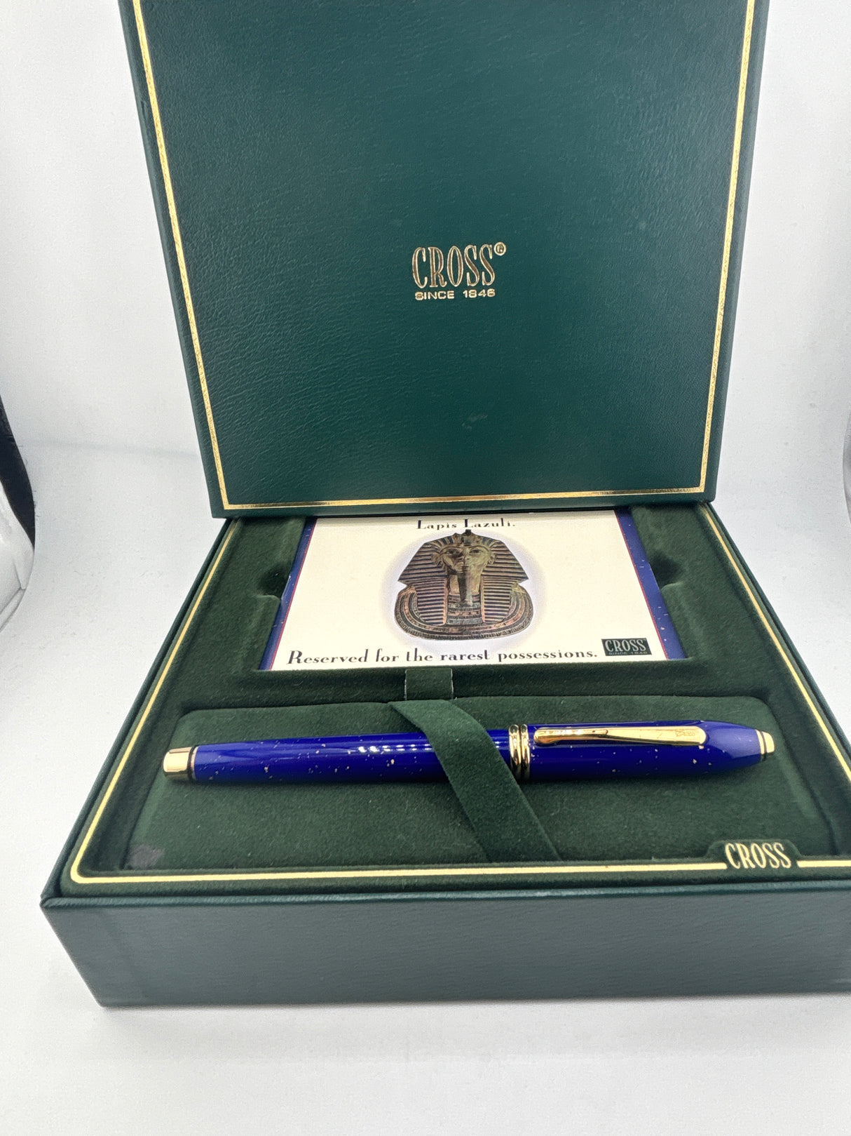 Cross Townsend Blue Lapis Lazuli/ 22K Gold Dust Fountain Pen - Medium 18kt Gold Nib