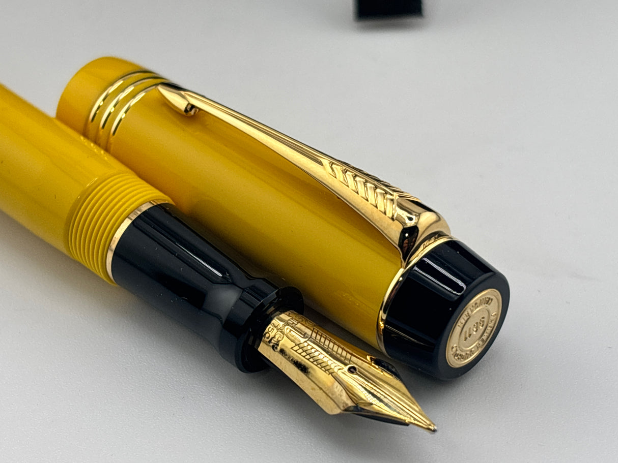 Parker Duofold Centennial Mandarin Yellow Limited Edition Fountain Pen - Medium 18kt Gold Nib