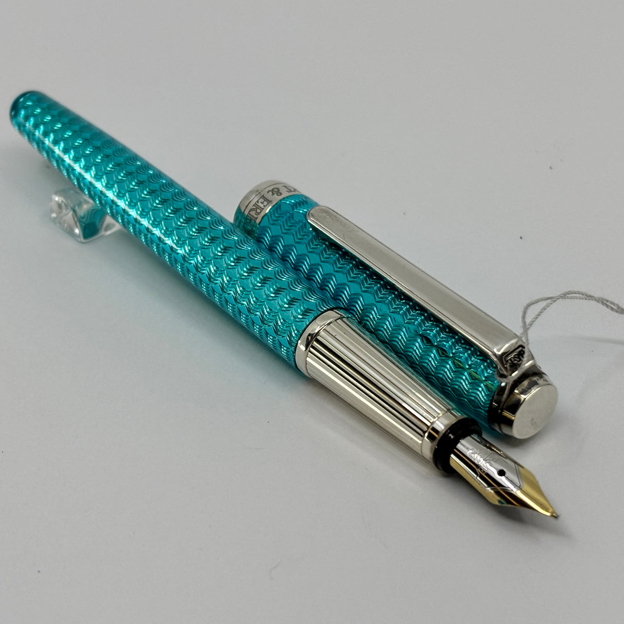 Bossert & Erhard Basketweave Arctic Ice Fountain Pen - Medium 18kt Gold Nib