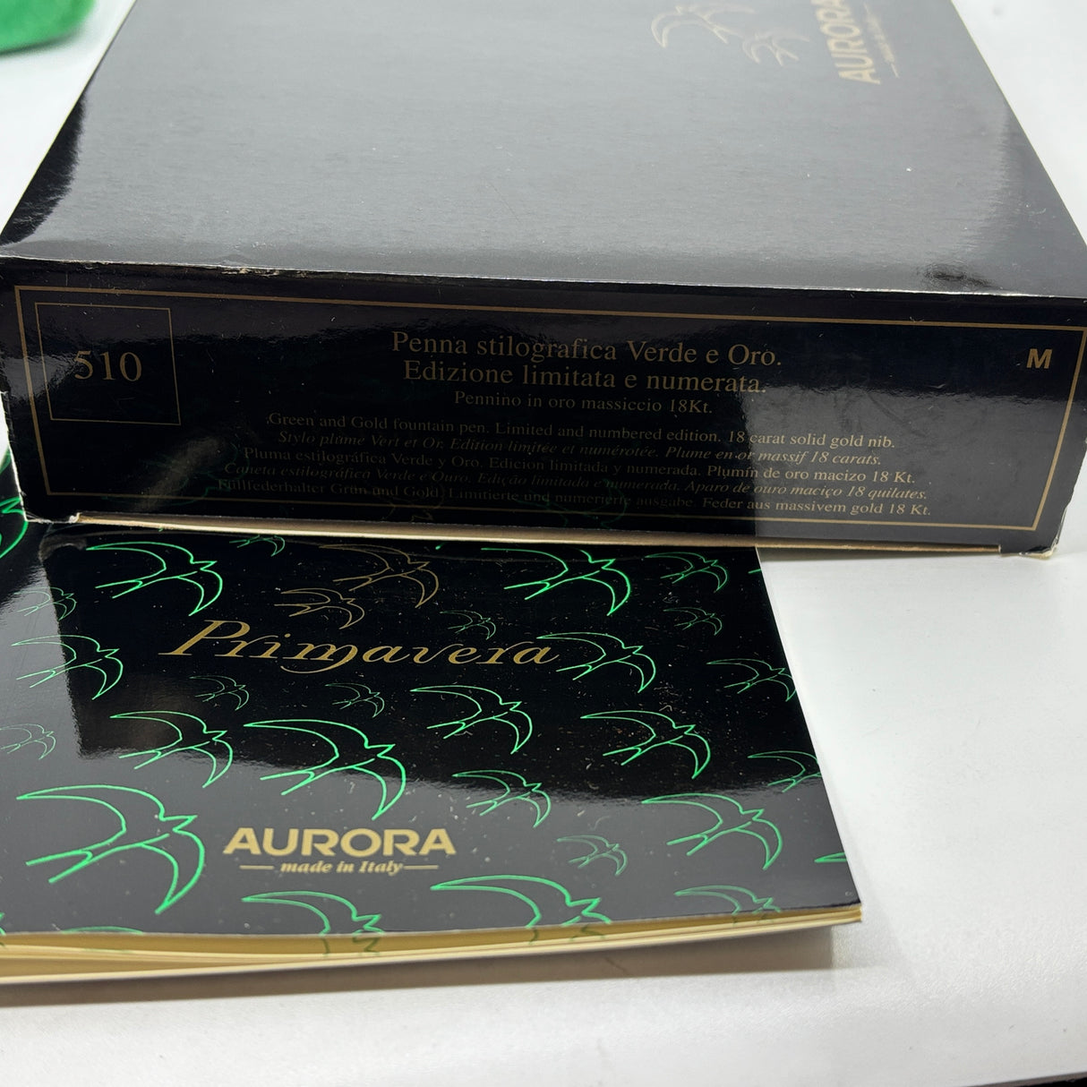 Aurora Verde e Oro Primavera Fountain Pen Limited Edition - Broad 18kt Gold Nib