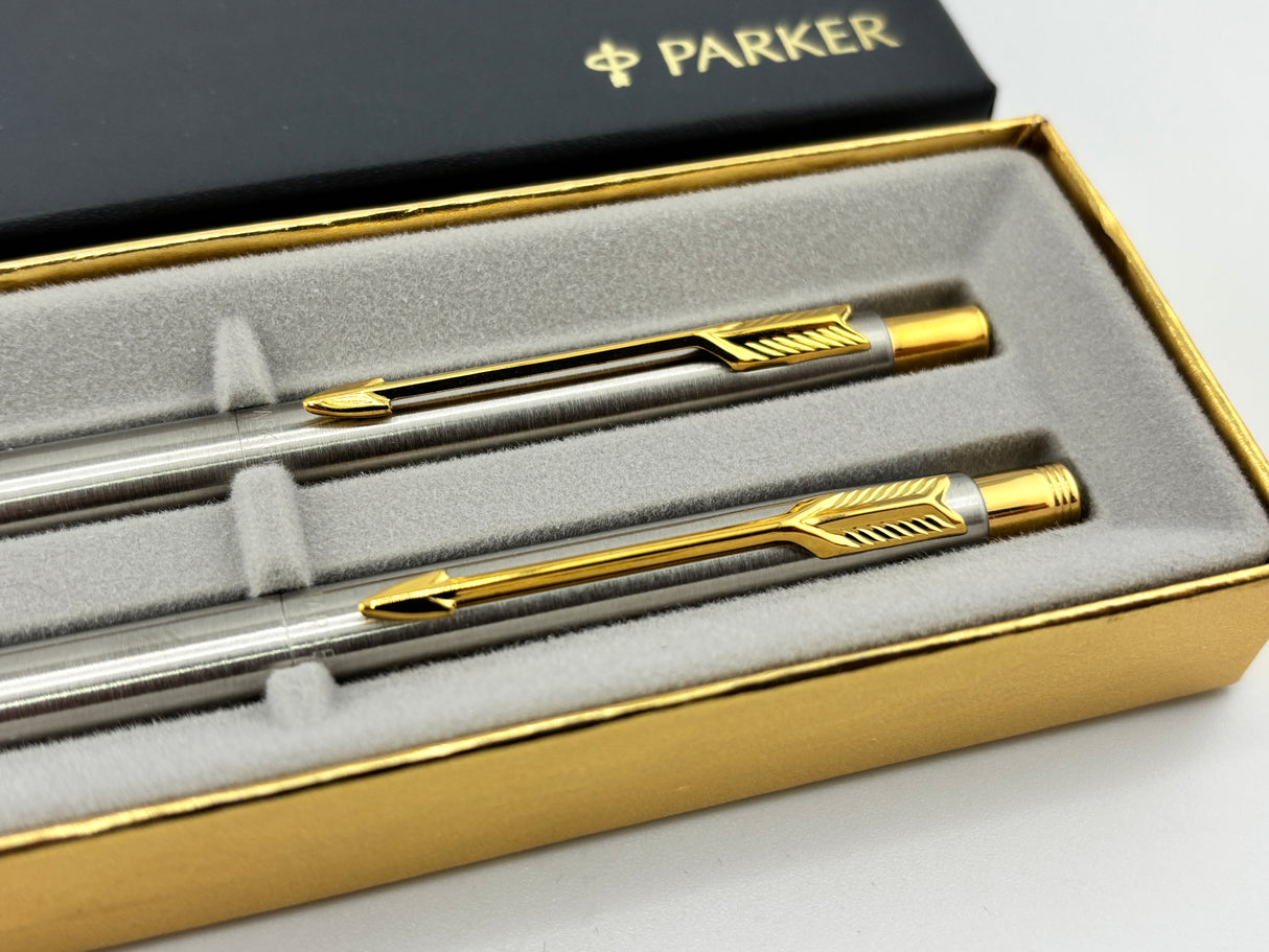 Parker Set Brushed Chrome circa 1990's Ball Pen and Pencil boxed